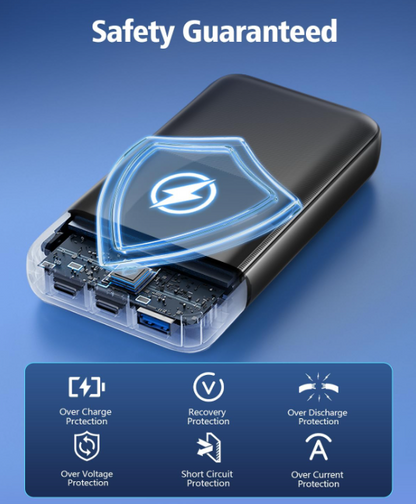 26800mAh Fast Charging Power Bank By Britebay with Built-in Cables, Portable Charger with 3 Ports & LED Display, High-Capacity Battery Pack Compatible with iPhone 17/16/15/14/13, Android & More – Black