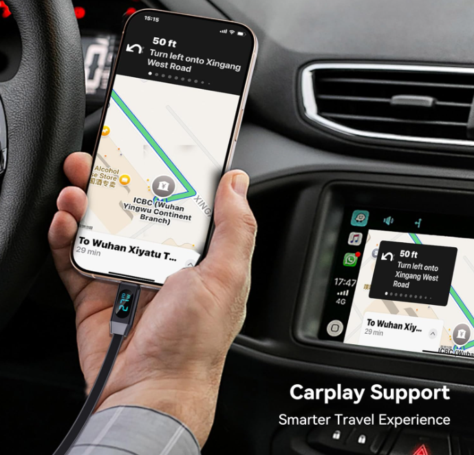 100W Retractable USB C Charger Cable LED Display 2 in 1 USB A to USB C/USB C to USB C Type C Charger Cable Fast Charging for iPhone iPad Air MacBook Samsung