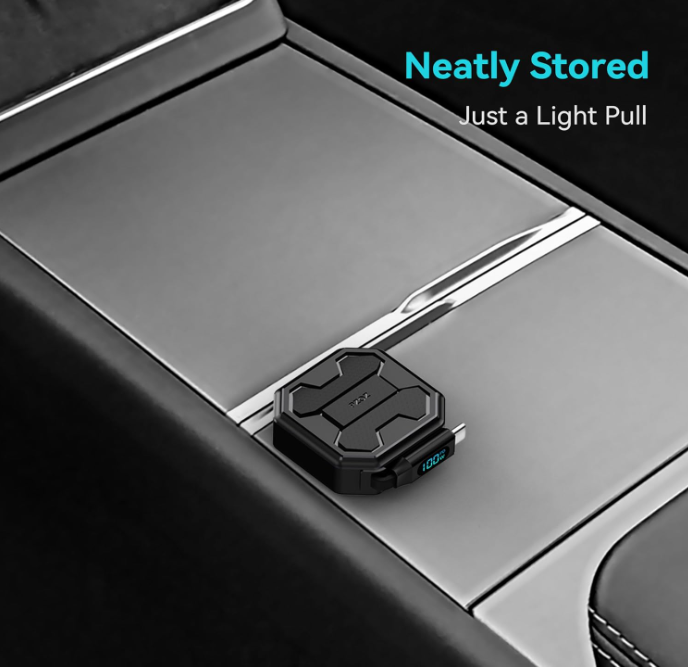 100W Retractable USB C Charger Cable LED Display 2 in 1 USB A to USB C/USB C to USB C Type C Charger Cable Fast Charging for iPhone iPad Air MacBook Samsung