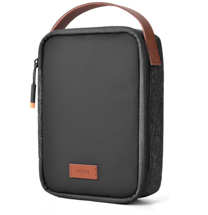 Tech Pouch Cable Organiser Bag with Handle Large Capacity Electronics Accessories Travel Organizer Adjustable Dividers for Travel Office School Fit